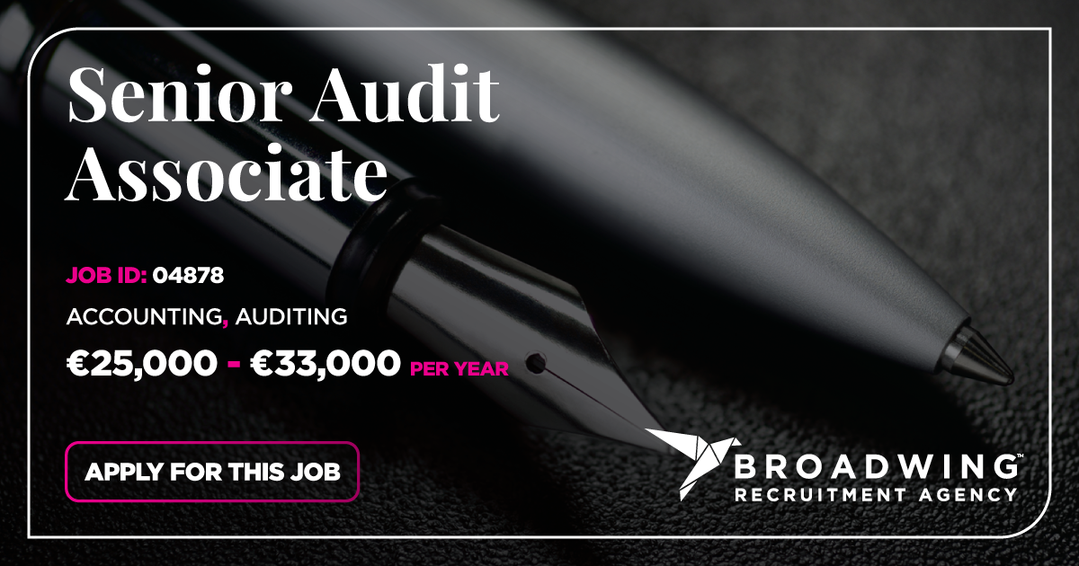 Senior Audit Associate Vacancy Broadwing Jobs Malta