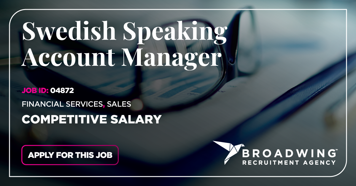 Swedish Speaking Account Manager Vacancy Broadwing Jobs Malta